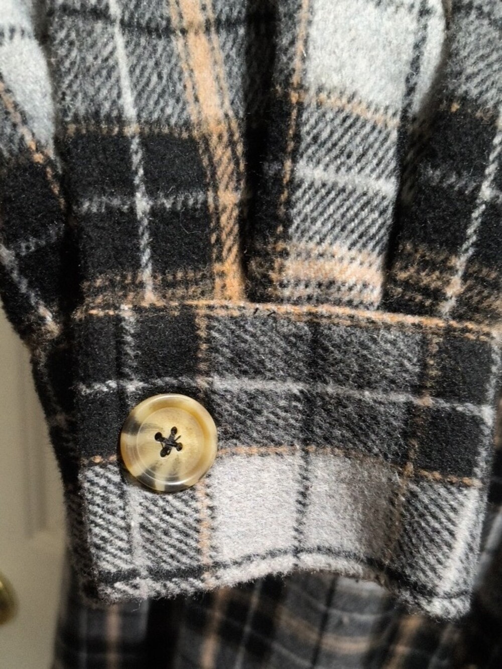 Time and Tru Black and Gray Plaid Shacket - Picture 3 of 4